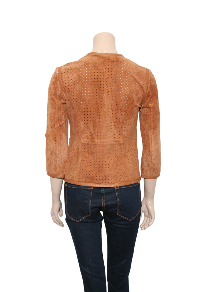 Tory Burch Perforated Suede Jacket