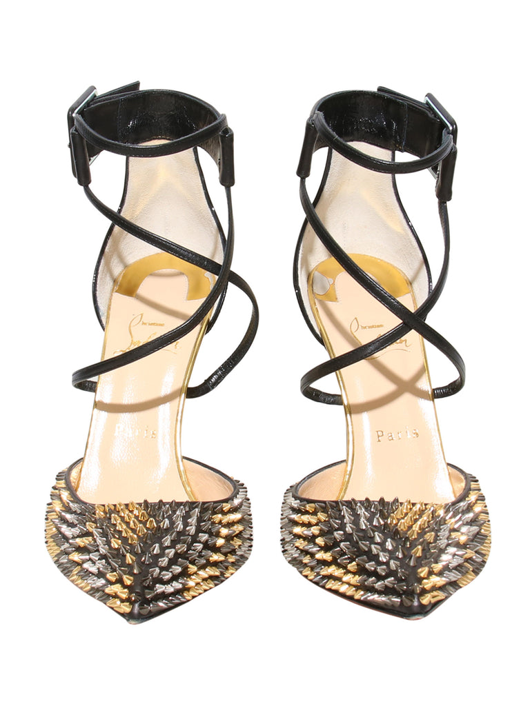 Christian Louboutin Pointed Studded Strappy Pumps