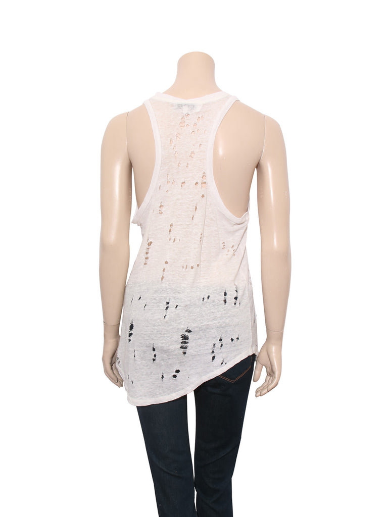 Iro Distressed Linen Tank Top