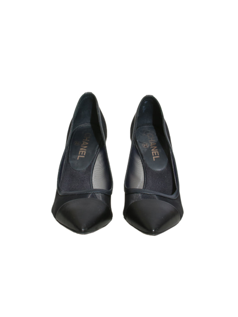 Mesh and Leather Pumps