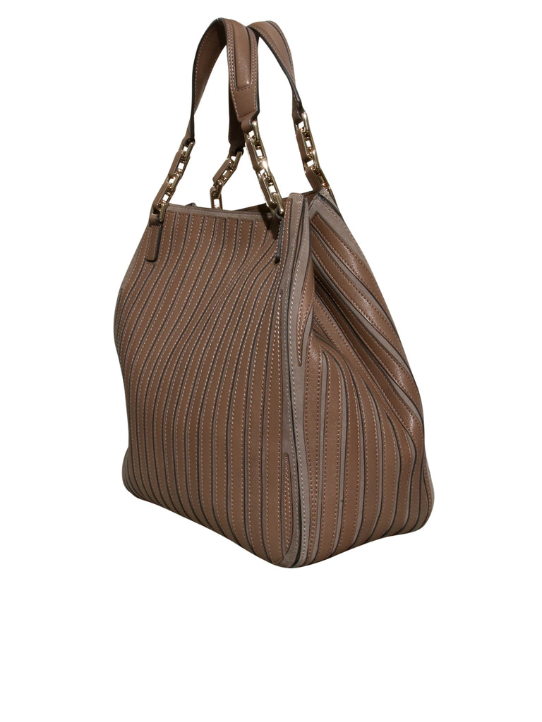 Leather and Suede Handle Bag