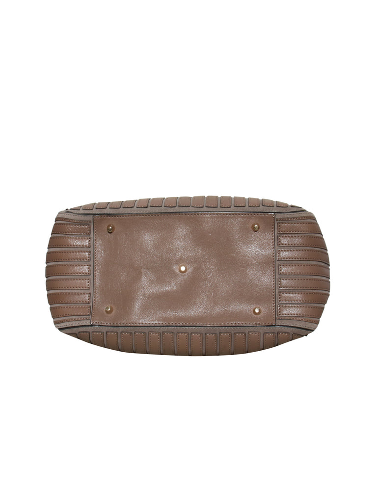 Leather and Suede Handle Bag