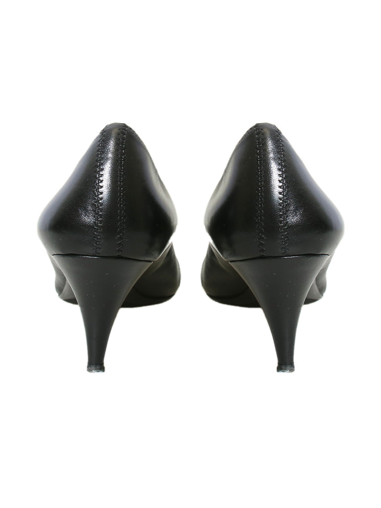 Prada Round Toe Leather Pumps
