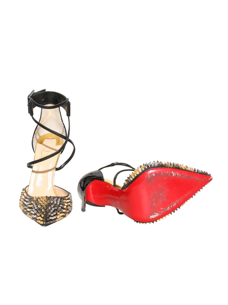 Christian Louboutin Pointed Studded Strappy Pumps