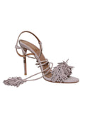 Aquazzura Wild Thing 105 Suede Fringe-Trimmed Sandals