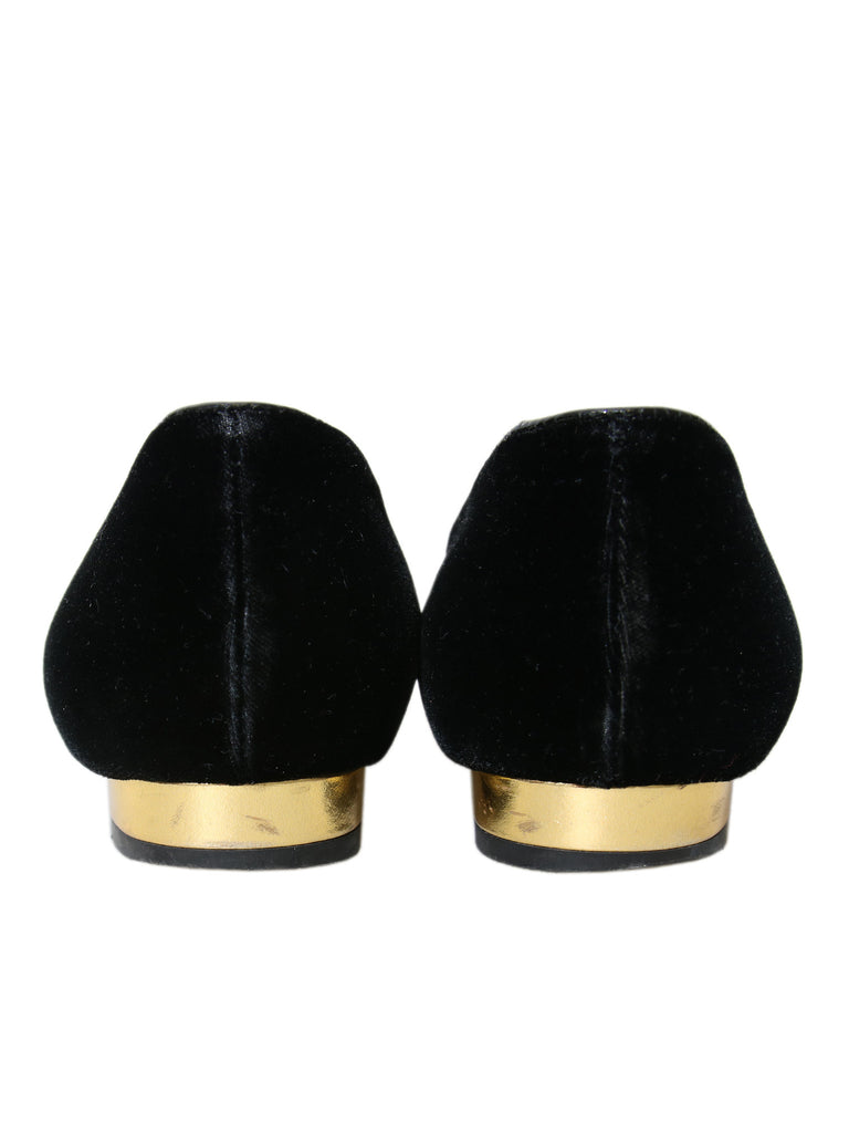 Charlotte Olympia Velvet Kitty Loafers