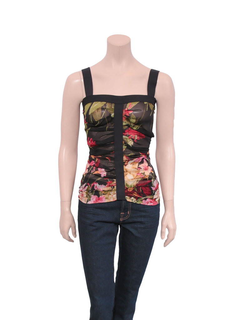 Dolce & Gabbana Floral Print Sheer Top
