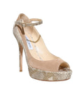 Jimmy Choo Suede Snakeskin-Accented Pumps