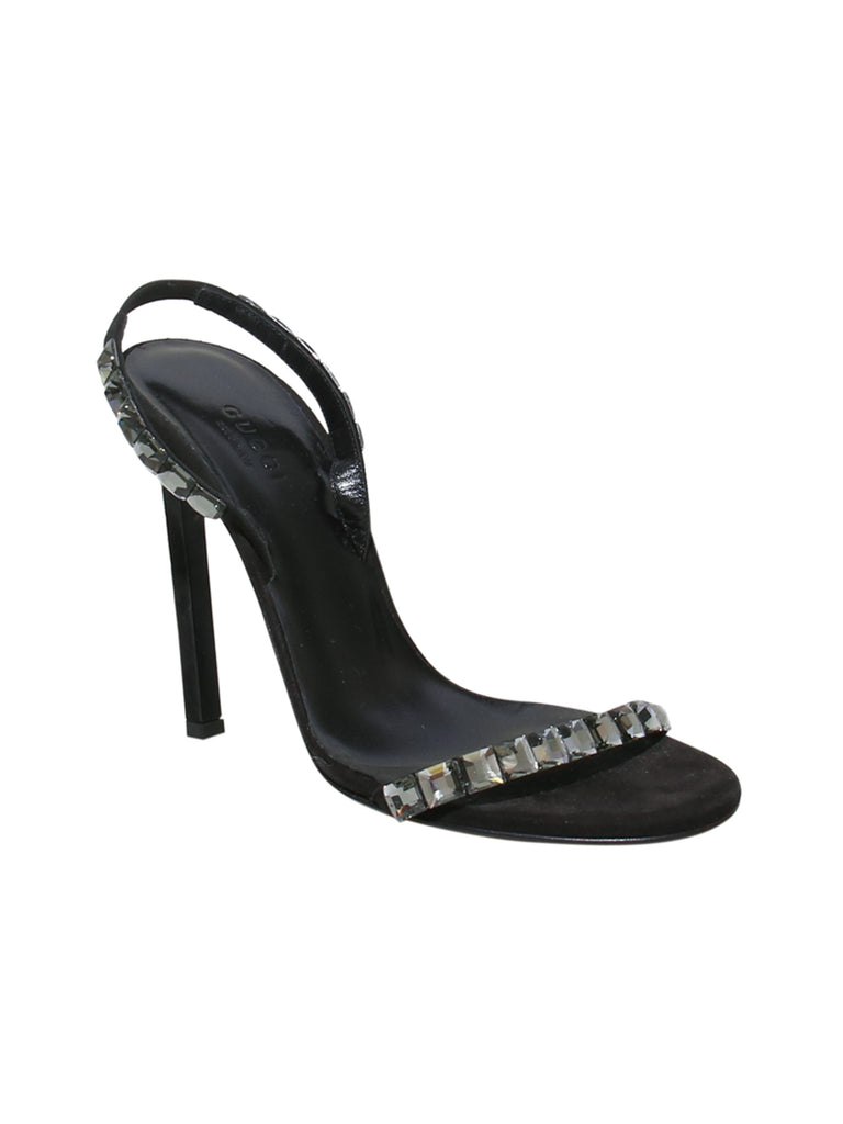 Gucci Embellished Suede Slingback Sandals