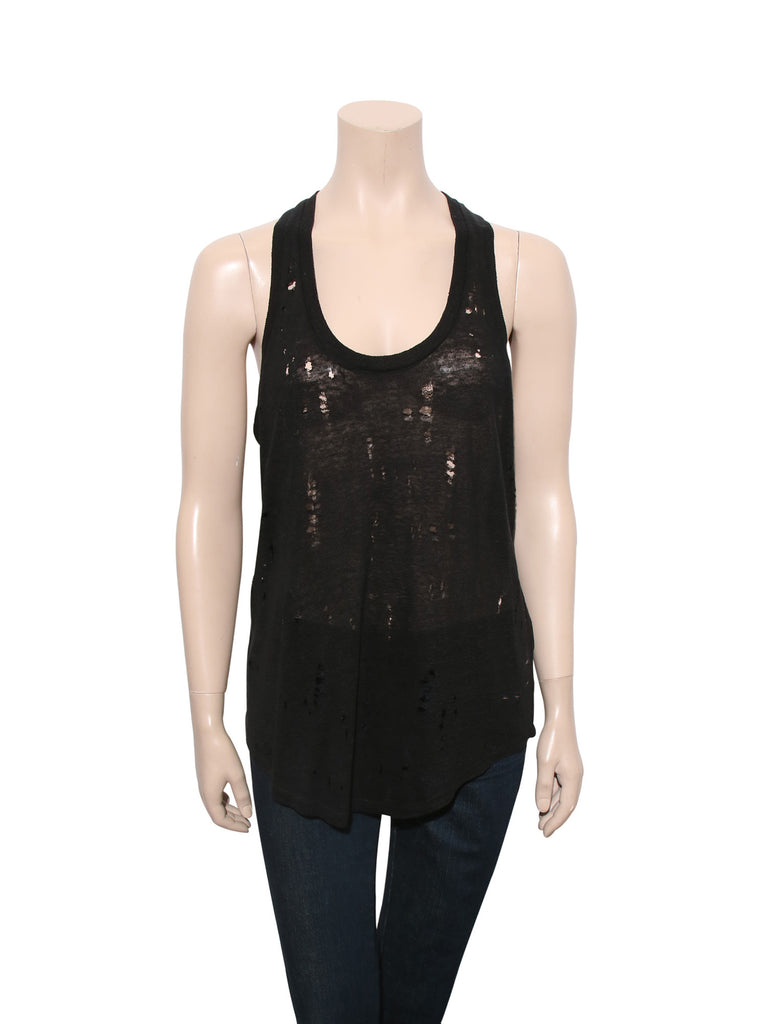 Iro Distressed Linen Tank Top