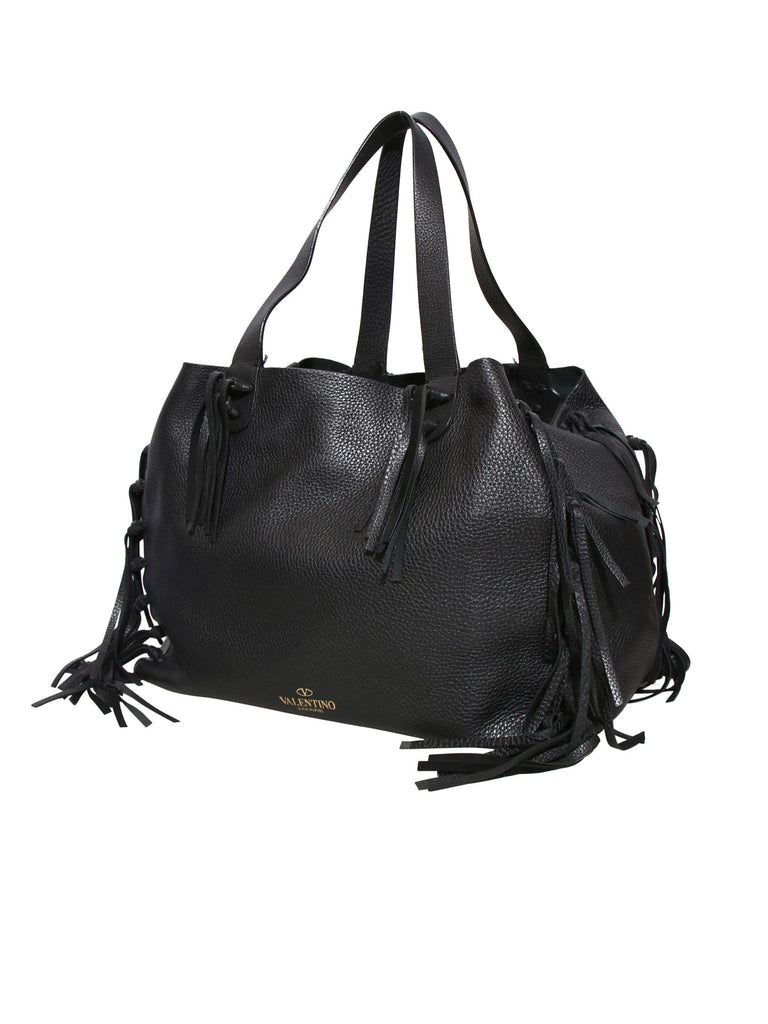 Valentino C-Rockee Fringe Leather Tote Bag