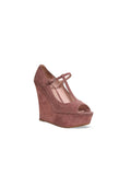Miu Miu Suede Peep-Toe Wedge Sandals