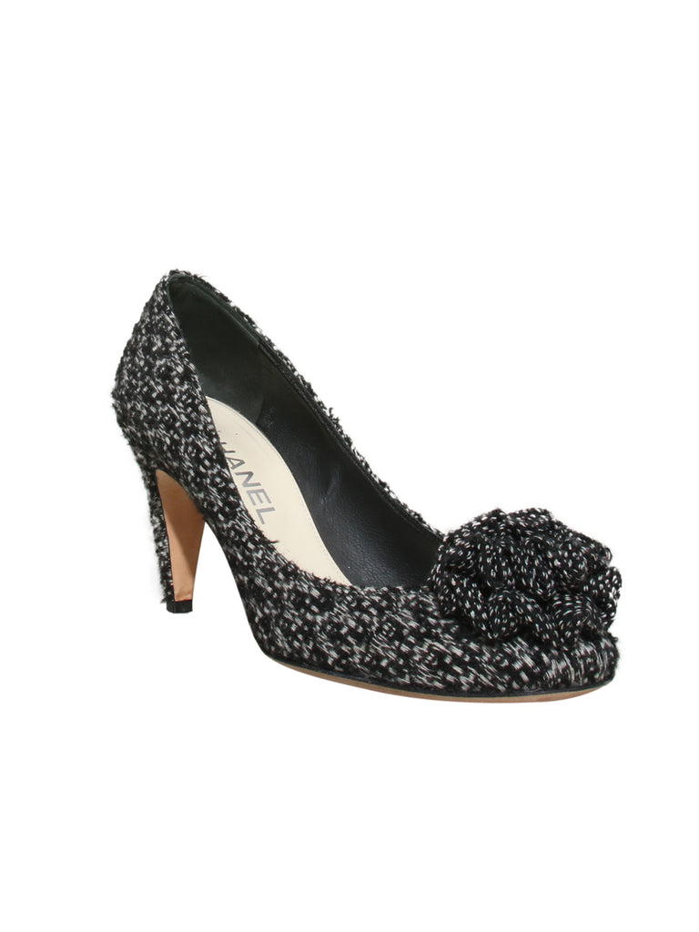 Tweed Camellia Pumps