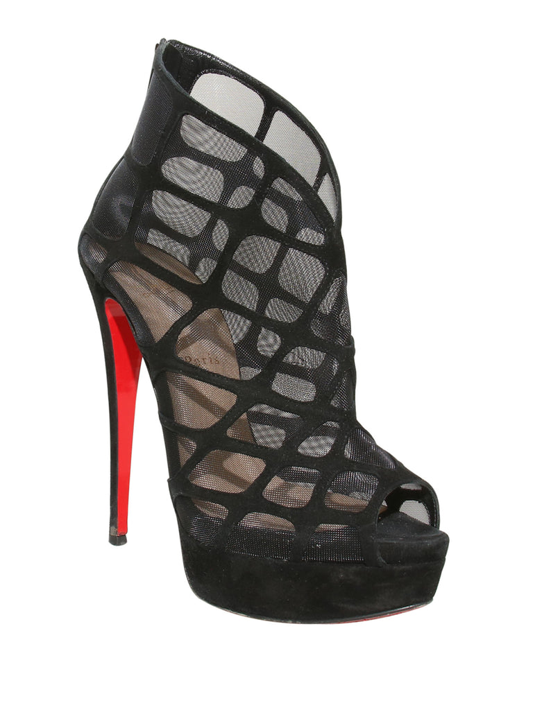 Christian Louboutin Altarakna Peep-Toe Platform Booties