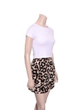 Leopard Print Silk Skirt