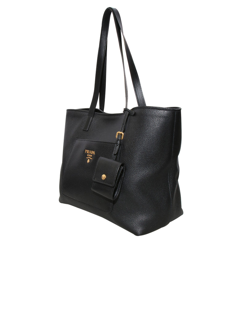 Prada Vitello Daino Pocket Leather Tote Bag