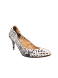 Lanvin Snakeskin Canvas Heels
