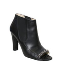 Chanel Open-Toe Leather Booties