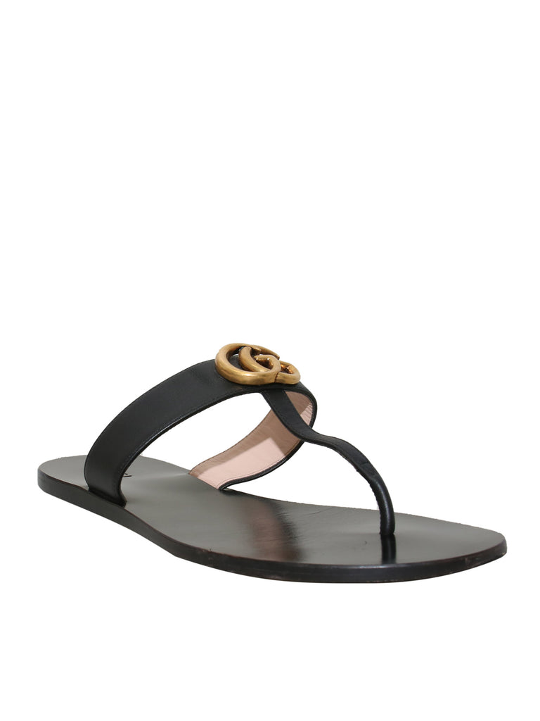 Gucci Marmont Logo-Embellished Leather Sandals