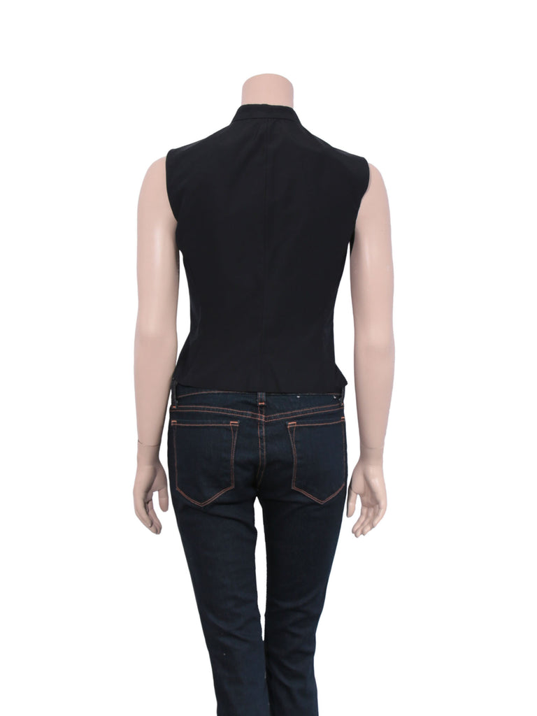 Silk Mandarin Collar Top