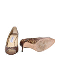 Jimmy Choo Embossed Open-Toe Pumps
