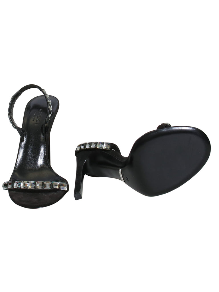Gucci Embellished Suede Slingback Sandals