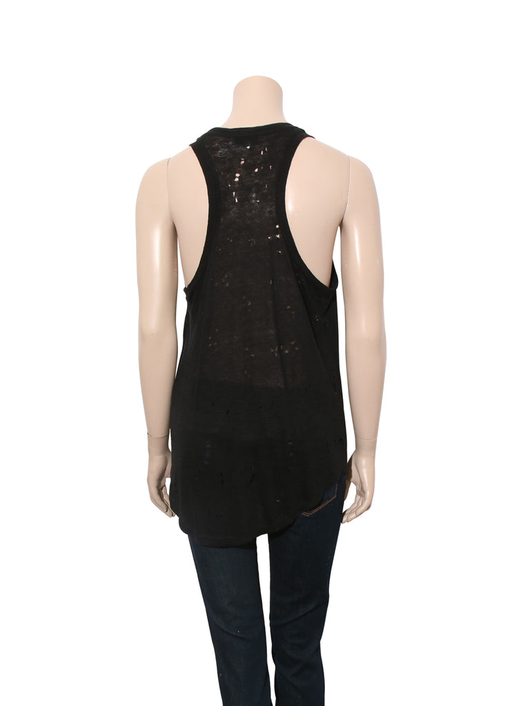 Iro Distressed Linen Tank Top
