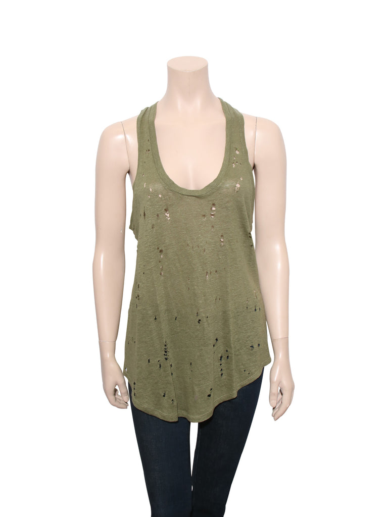 Iro Distressed Linen Tank Top
