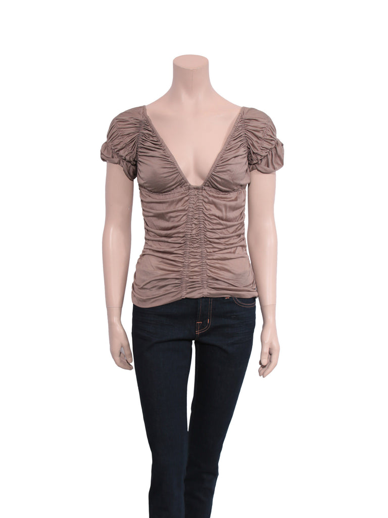 Bottega Veneta Silk Ruched Top