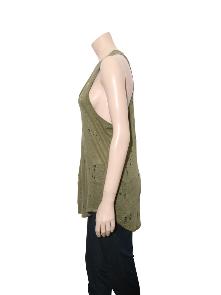 Iro Distressed Linen Tank Top