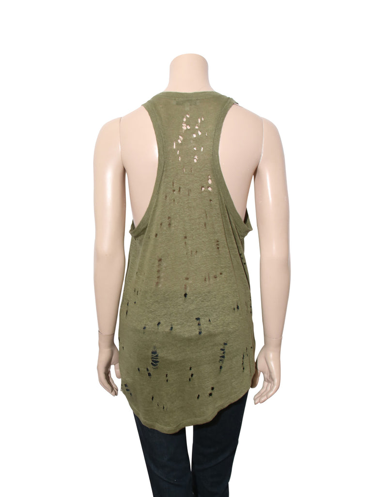 Iro Distressed Linen Tank Top