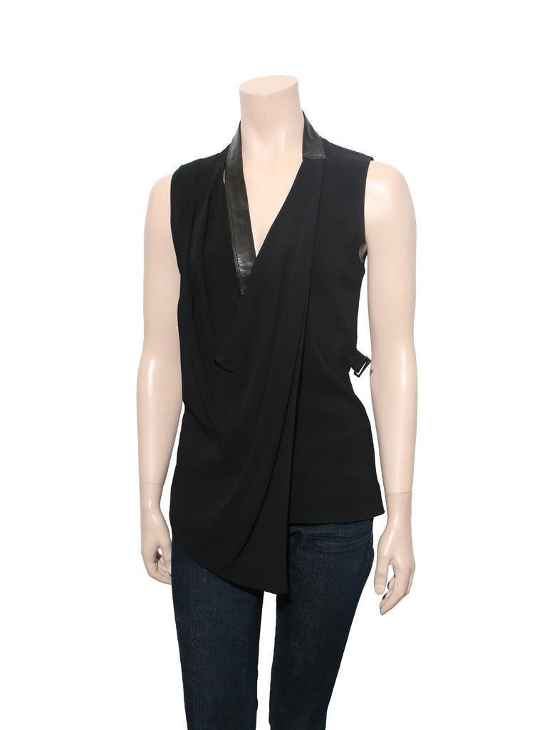 Alexander Wang Draped Leather Detail Top