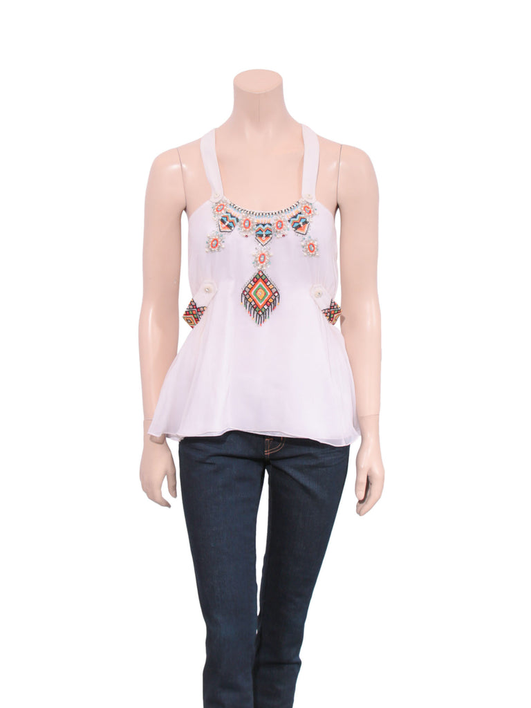 Matthew Williamson Silk Beaded Top
