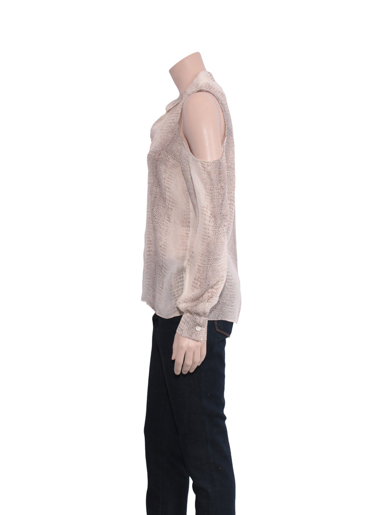 Parker Snake-Print Button-Up Blouse