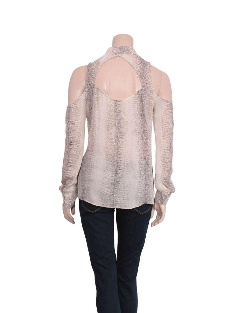 Parker Snake-Print Button-Up Blouse
