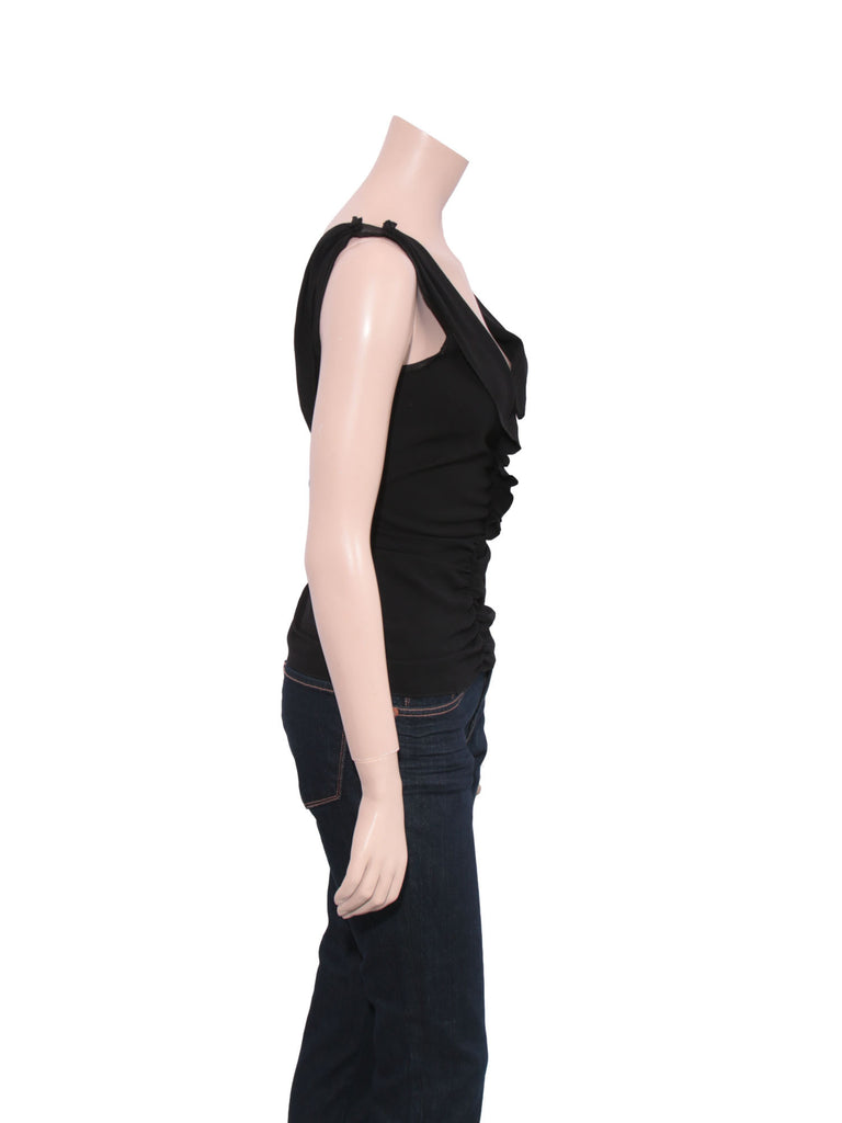 Prada V-Neck Ruffle Top