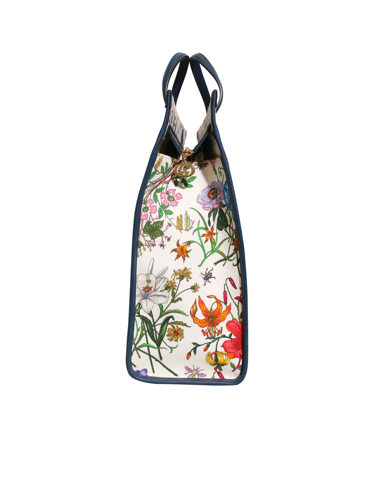 Gucci New Large Flora Canvas Tote Bag