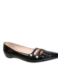 Gucci Aneta Patent Leather Pointed-Toe Flats