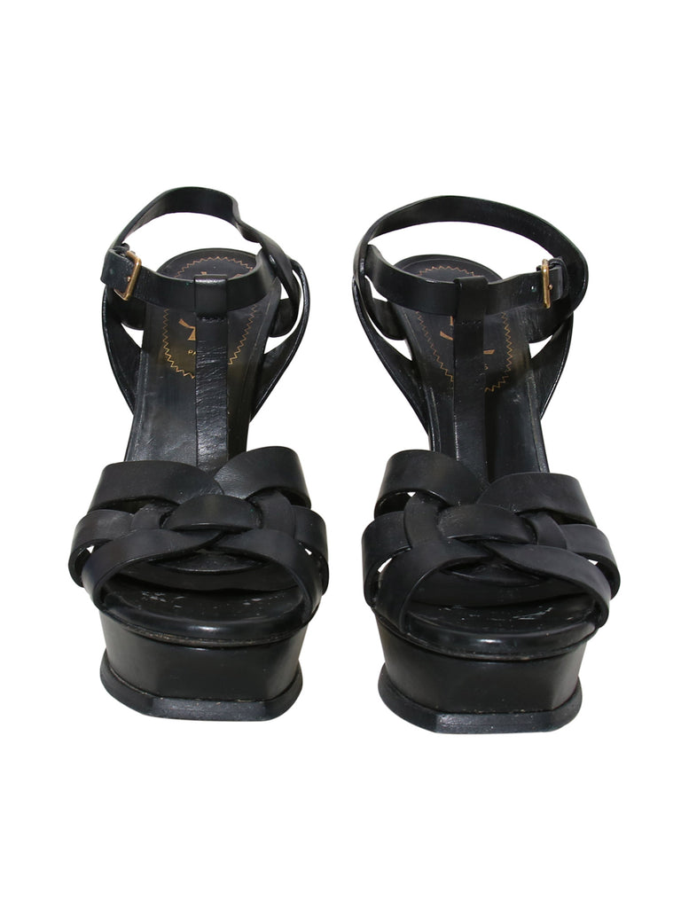 YSL Leather Tribute Sandals