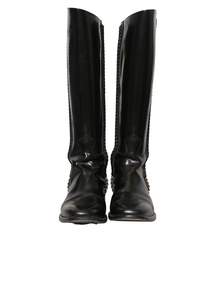 Givenchy Chain-Link Knee-High Boots