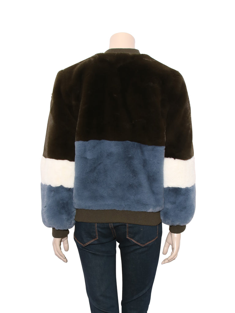 Apparis Ana Faux Fur Color Block Coat