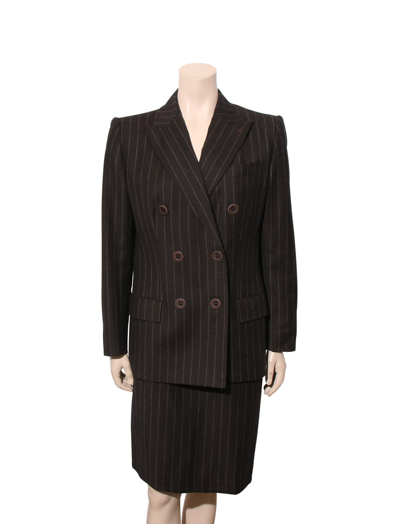 Valentino Vintage Wool Pinstripe Skirt