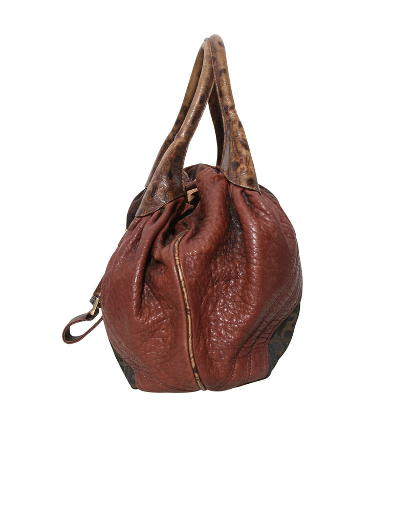 Fendi Leather-Trimmed Zucca Spy Bag