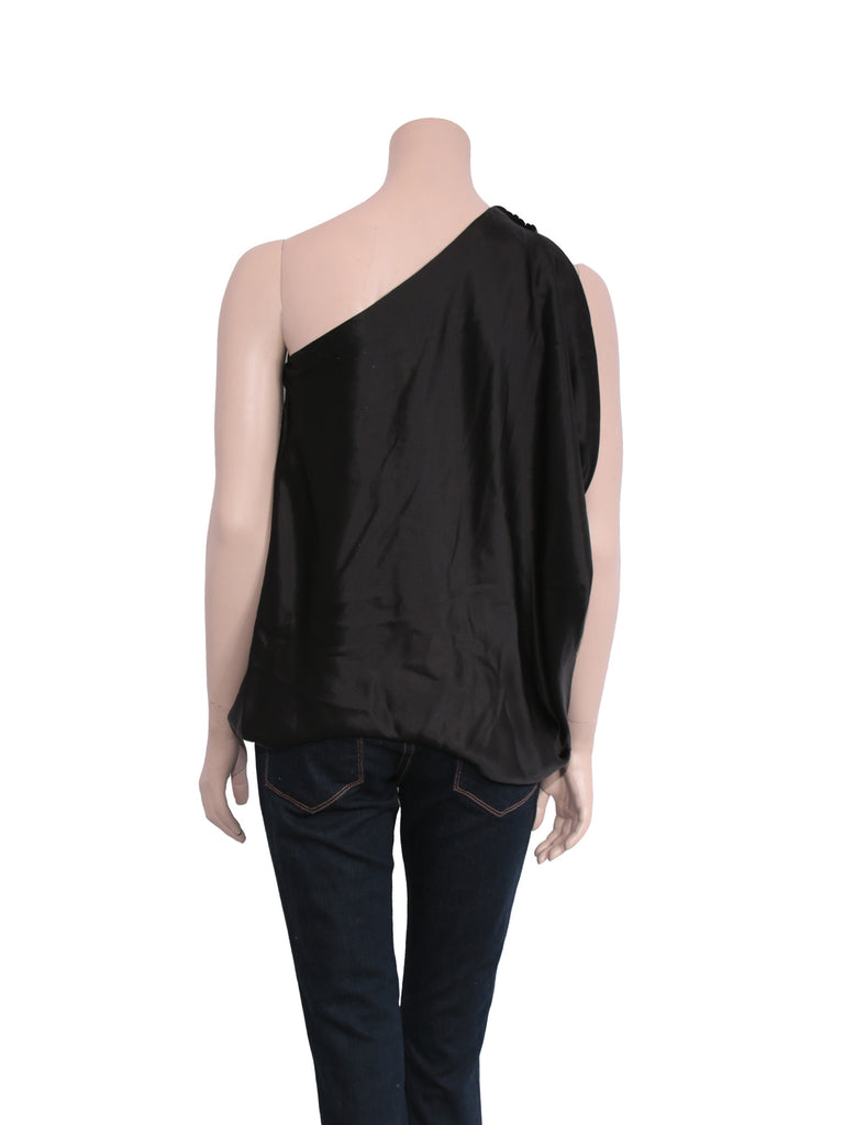 Lanvin One-Shoulder Silk Top