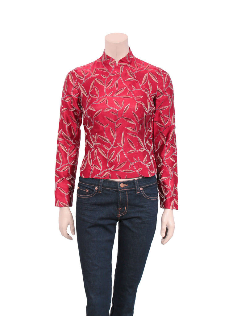 Prada Silk Mandarin Collar Top