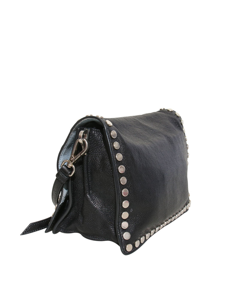 Prada Etiquette Studded Textured-Leather Shoulder Bag