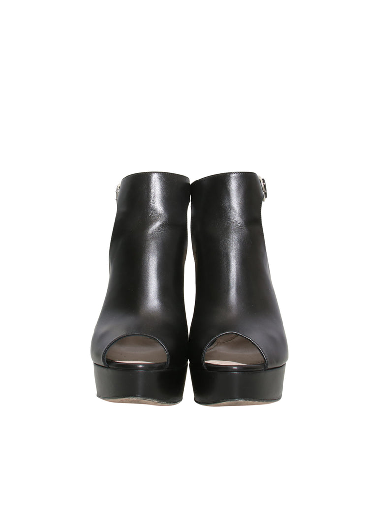 Prada Leather Wedge Sandals