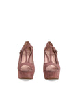 Miu Miu Suede Peep-Toe Wedge Sandals