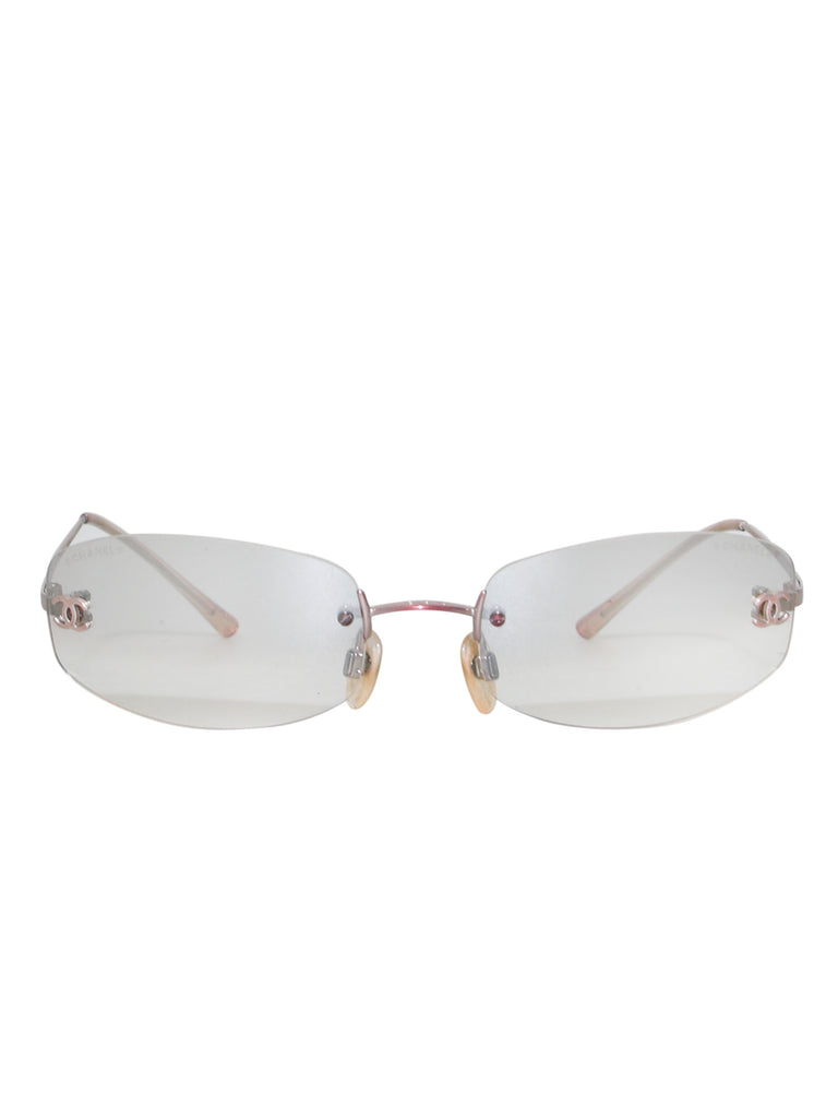 Chanel Vintage Rimless CC Sunglasses
