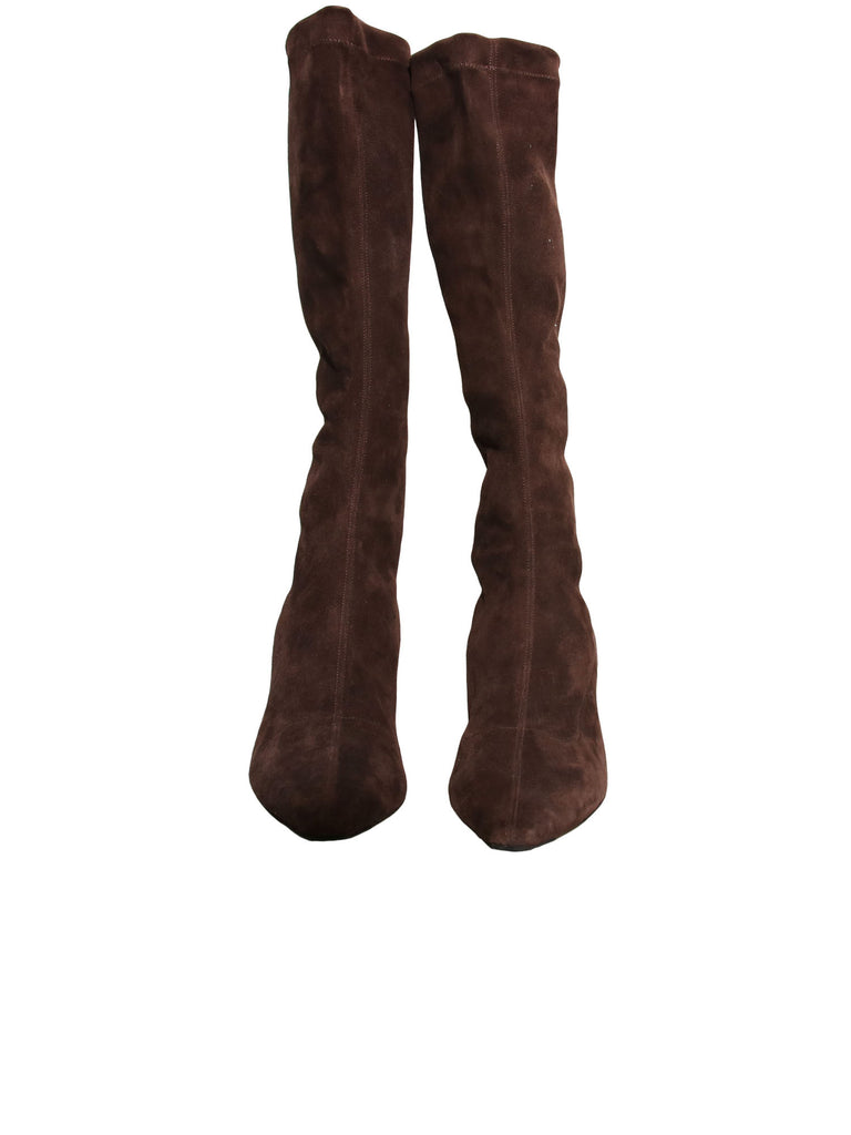 Suede Knee-High Boots
